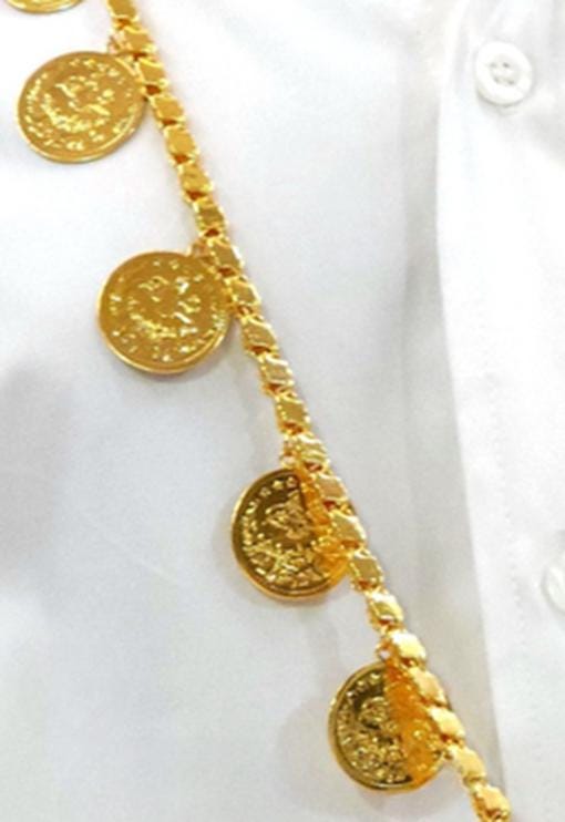 Gold Plated Coin Necklace Statement Medallion Jewelry