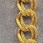 Luxury Gold Plated Chunky Chain Bracelet Textured Link Jewelry