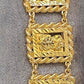 Luxury Gold Plated Chunky Chain Bracelet Textured Link Jewelry