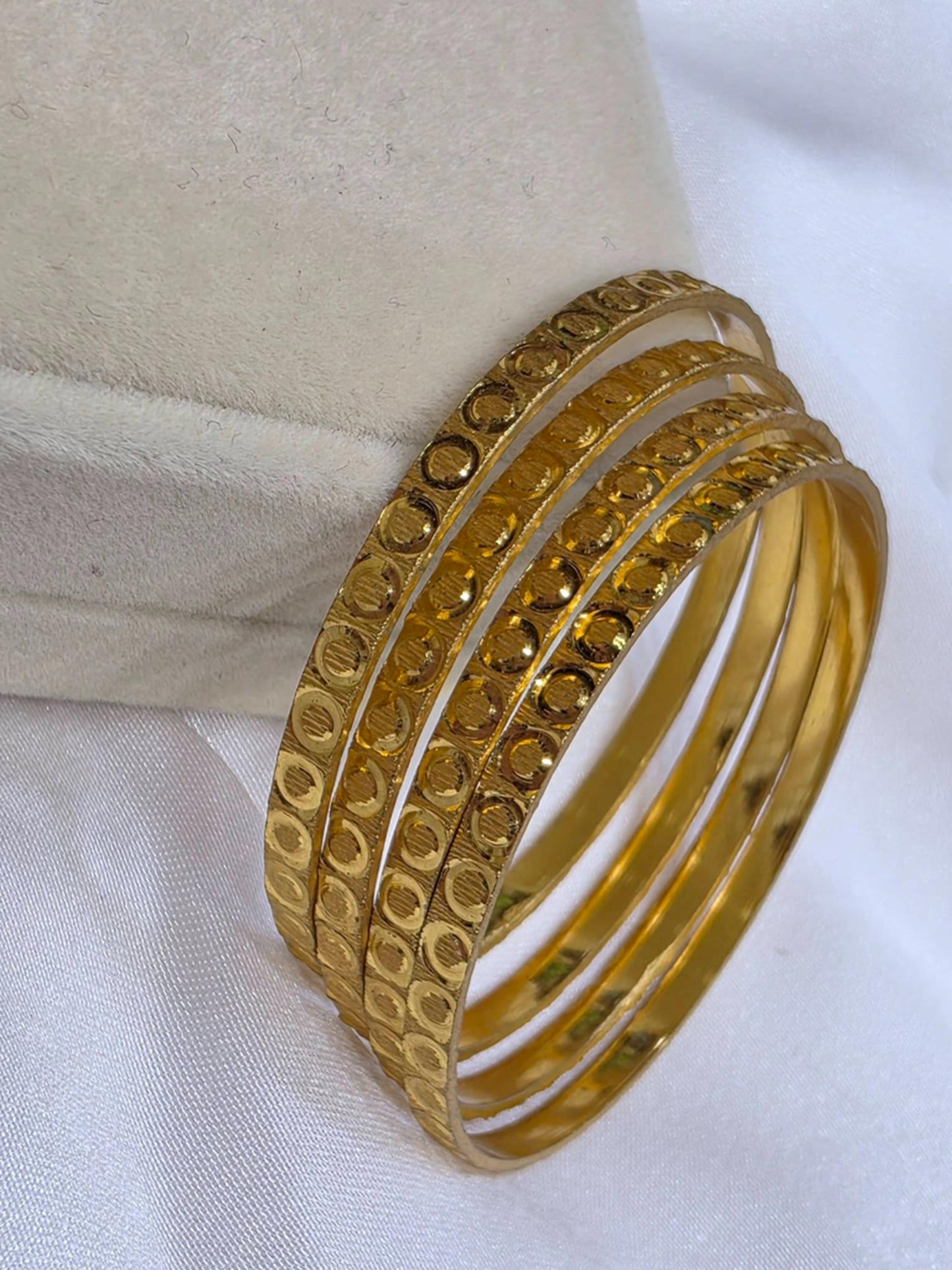 Luxury Gold Plated Bangle Set Stackable Bracelets