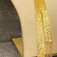 Gold Plated Tie Necklace Bracelet Set: Elegant Tassel Jewelry
