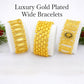Luxury Gold Plated Wide Bracelet Statement Jewelry Gift