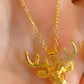 Gold-Plated Deer Jewelry Set – Animal Inspired Necklace, Earrings & Bracelet with CZ Stones