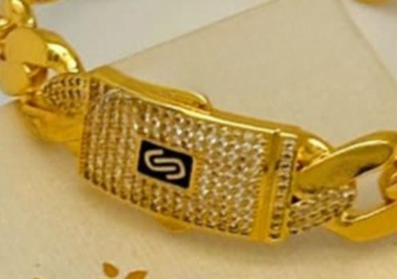 Gold-Plated Cuban Link Monaco Bracelet & Adjustable Ring Set – Sparkling Pave Stone Jewelry