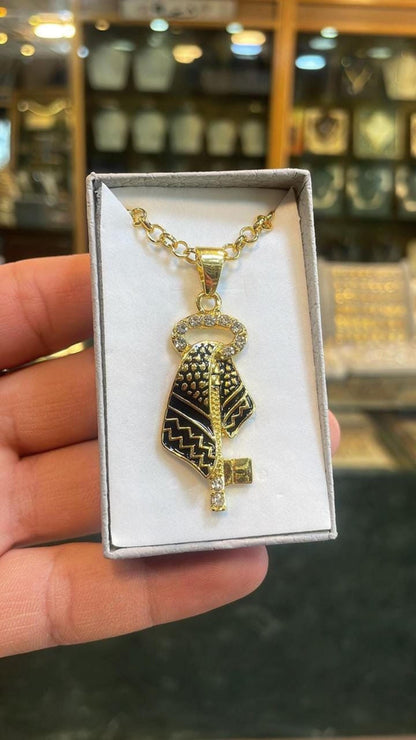 Luxury Gold Plated Palestine Map Necklace With Keffiyeh