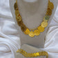 Luxury Gold Plated Coin Necklace Bracelet Set