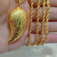 Luxury Gold Plated Rope Chain Pendant Necklace