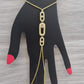 Elegant Triple Oval Sliding Stone Hand Harness • Sparkling Crystal Move Slave Bracelet