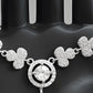 Elegant Silver Clover Hand Harness • Dainty Sparkling Crystal Slave Bracelet Ring