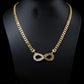 Elegant Gold Plated Infinity Jewelry Set • Crystal Greek Key Design • 4Pcs