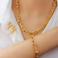 Gold-Plated Jewelry Set – 21K Style Necklace, Bracelet & Earrings