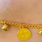 Gold-Plated Anklet Set – Adjustable Coin, Pearl & Crystal Charms Foot Jewelry