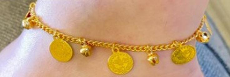 Gold-Plated Anklet Set – Adjustable Coin, Pearl & Crystal Charms Foot Jewelry