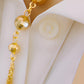 Gold-Plated Arabic Jewelry Set – Beaded Necklace, Adjustable Cuff Bracelet & Statement Ring