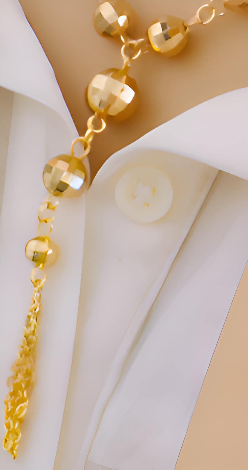 Gold-Plated Arabic Jewelry Set – Beaded Necklace, Adjustable Cuff Bracelet & Statement Ring