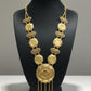Gold Plated Ottoman Coin Statement Necklace Vintage Filigree Jewelry