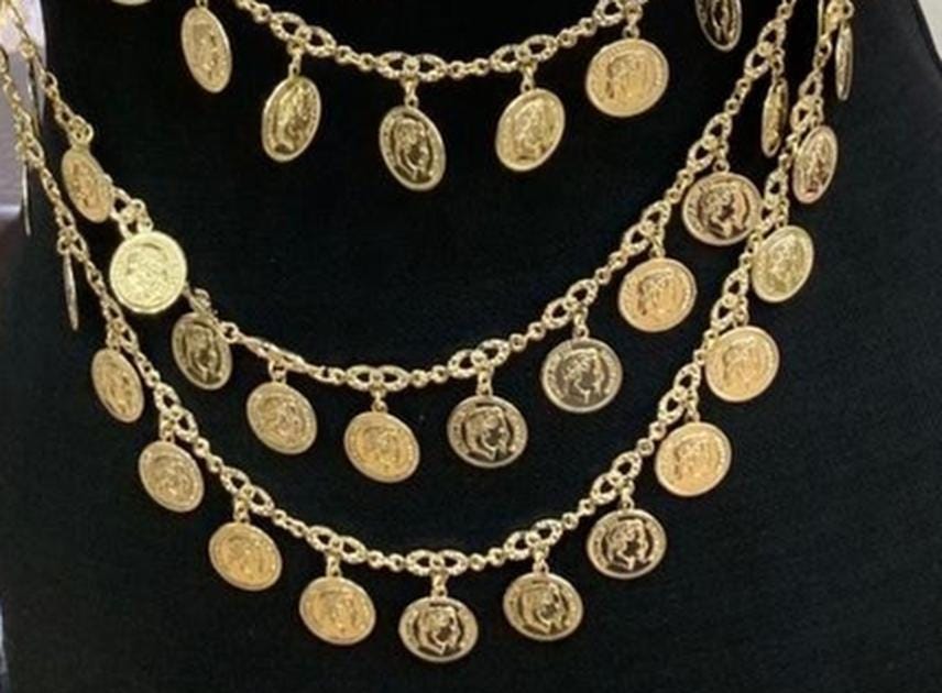Gold Plated Coin Body Chain Festival Belly Dance Necklace