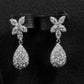 Luxury Silver Floral Jewelry Set Bridal Wedding Elegant Gift