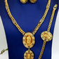 Gold Plated Greek Medallion Jewelry Set Statement