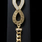 Elegant Gold Plated Infinity Jewelry Set • Crystal Greek Key Design • 4Pcs