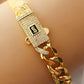 Gold-Plated Cuban Jewelry Set – 21K Style Necklace, Bracelet & Earrings
