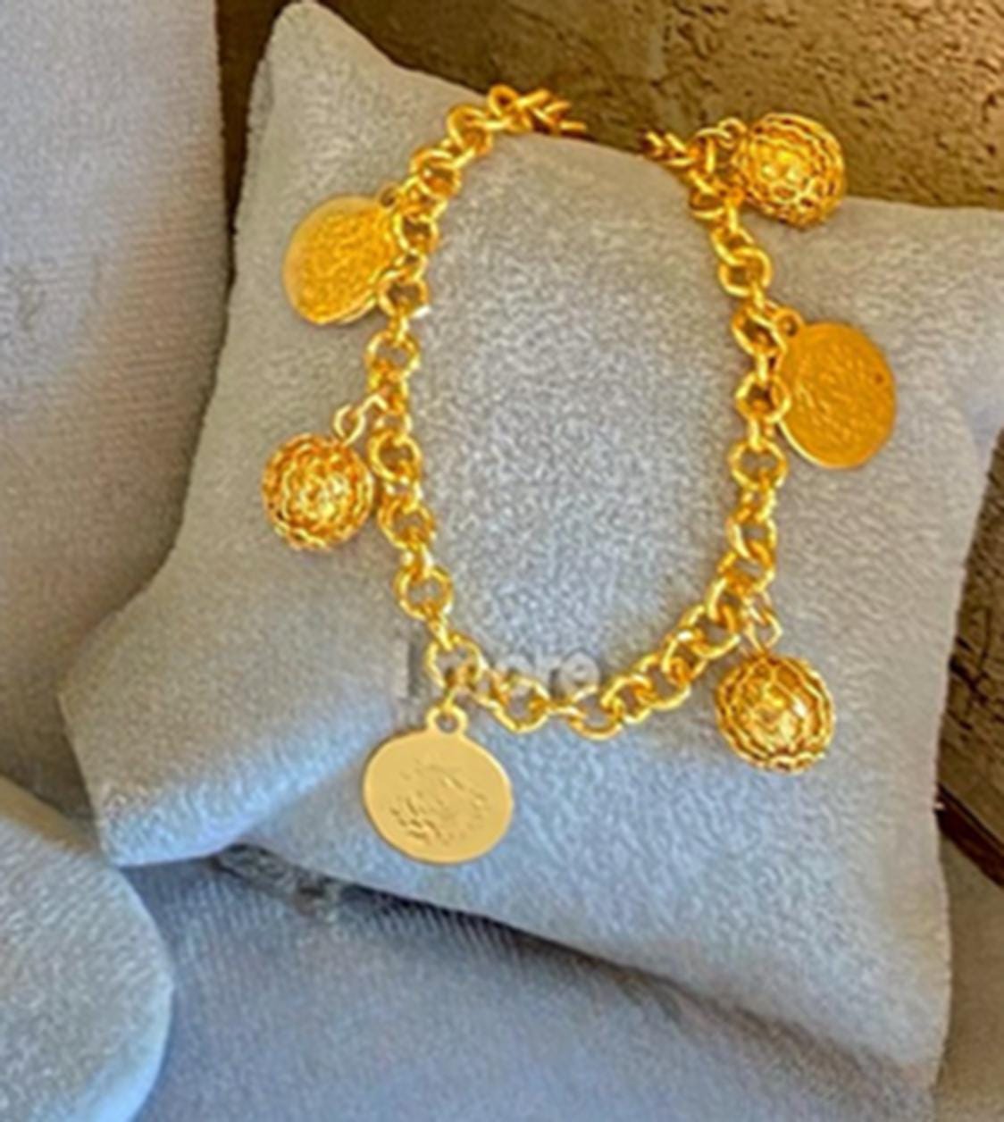 Gold-Plated Ottoman Coin Jewelry Set – 4-Piece Necklace, Earrings, Bracelet & Ring, Turkish Style