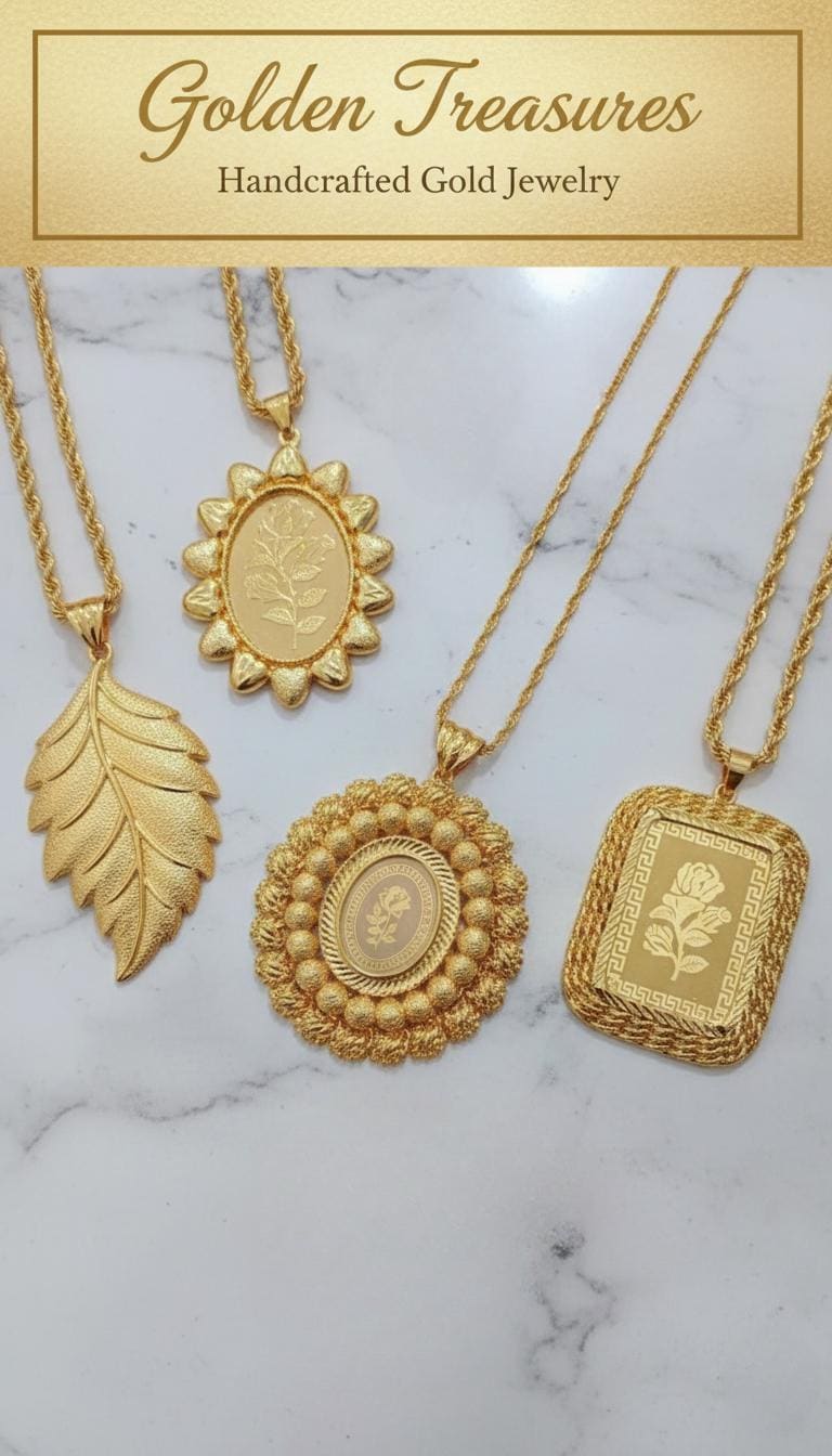 Luxury Gold Plated Rope Chain Pendant Necklace