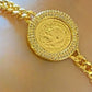 Gold-Plated Ottoman Coin Bracelet Set: Vintage Style, Adjustable Fit