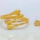 Gold-Plated Leaf Bracelet & Ring Set: Elegant Crystal Accents