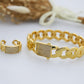 Gold-Plated Cuban Link Bracelet & Ring Set – Iced Out Hip Hop Jewelry