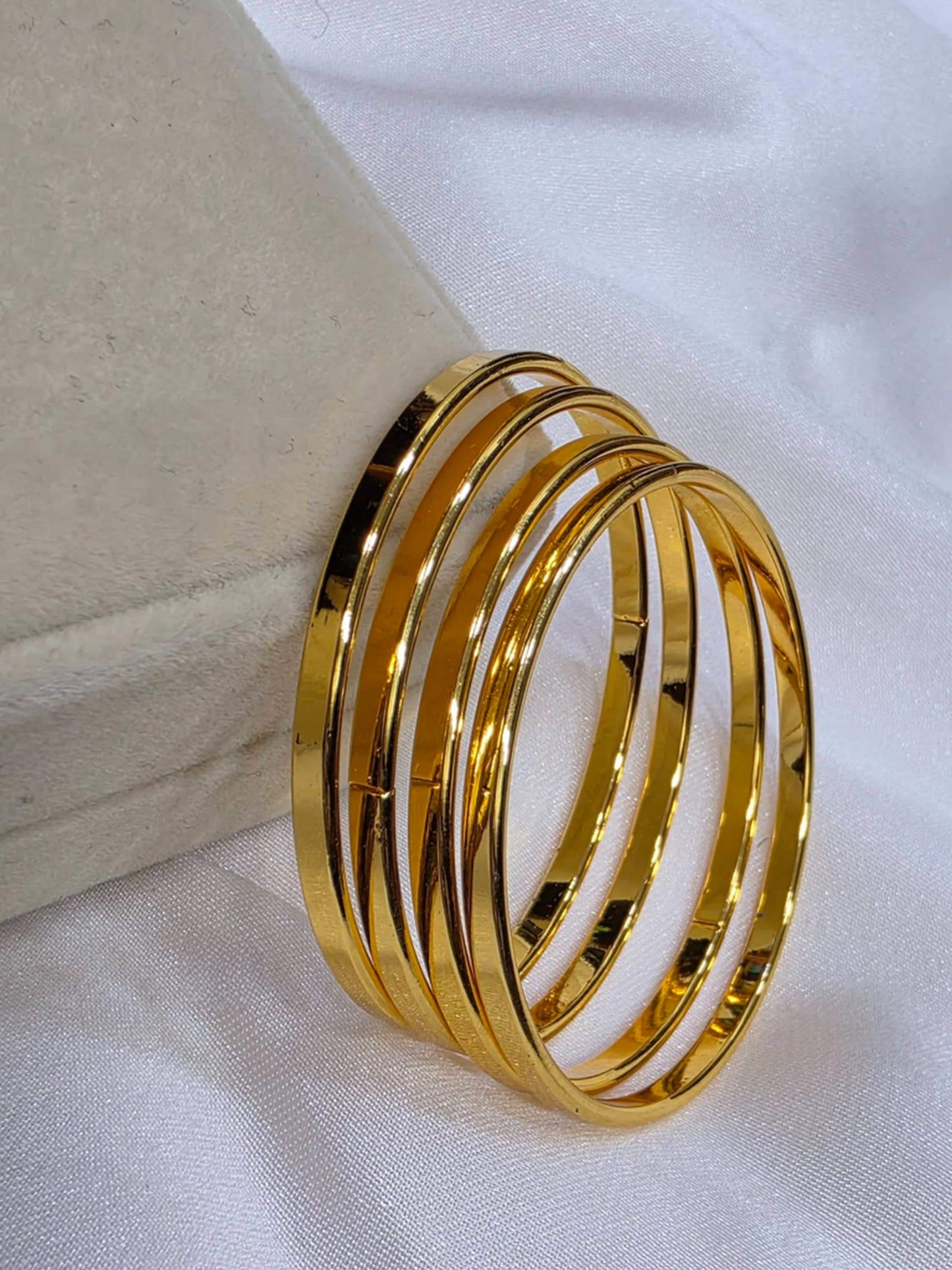 Luxury Gold Plated Bangle Set Stackable Bracelets