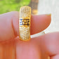 Gold-Plated Greek Key Jewelry Set: Pave Crystal Necklace, Bracelet, Earrings & Ring