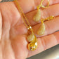 Gold-Plated Teardrop Jewelry Set – Sparkling Necklace & Earrings with Cubic Zirconia Stones