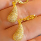 Gold-Plated Teardrop Jewelry Set – Sparkling Necklace & Earrings with Cubic Zirconia Stones