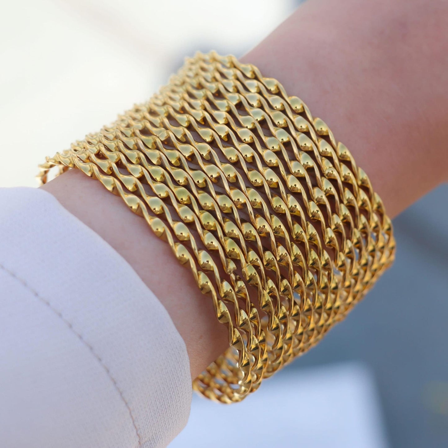 Luxury Gold Plated Stackable Bangles Set