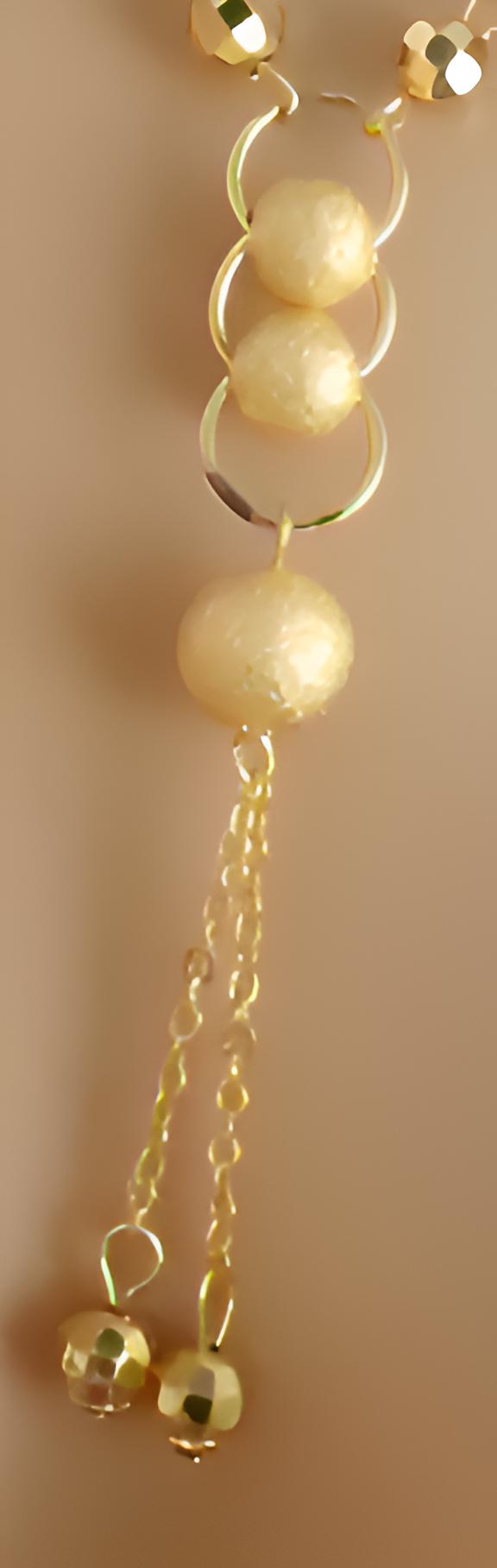 Gold-Plated Beaded Jewelry Set – Necklace, Bracelet, Earrings & Ring