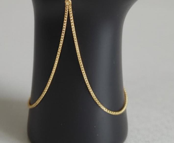Luxury Silver Pear Drop Hand Harness • Sparkling Crystal Halo Slave Bracelet Ring