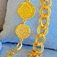 Gold-Plated Venetian Jewelry Set – 7-Piece Coin Necklace, Bracelet, Earrings & Rings