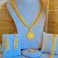 Gold-Plated Venetian Jewelry Set – 7-Piece Coin Necklace, Bracelet, Earrings & Rings
