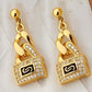 Gold-Plated Cuban Jewelry Set – 21K Style Necklace, Bracelet & Earrings