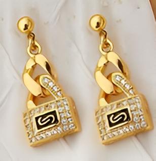Gold-Plated Cuban Jewelry Set – 21K Style Necklace, Bracelet & Earrings
