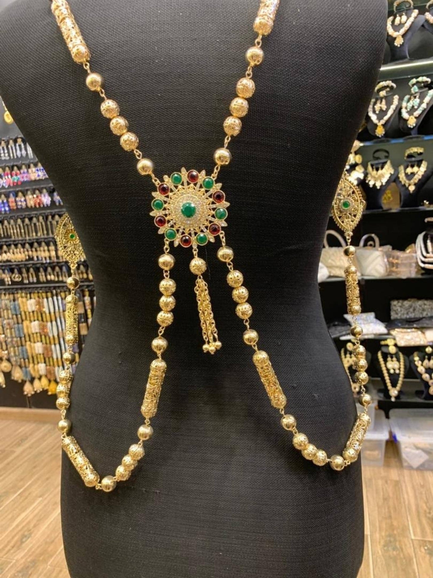 Gold Plated Coin Body Chain Festival Belly Dance Necklace