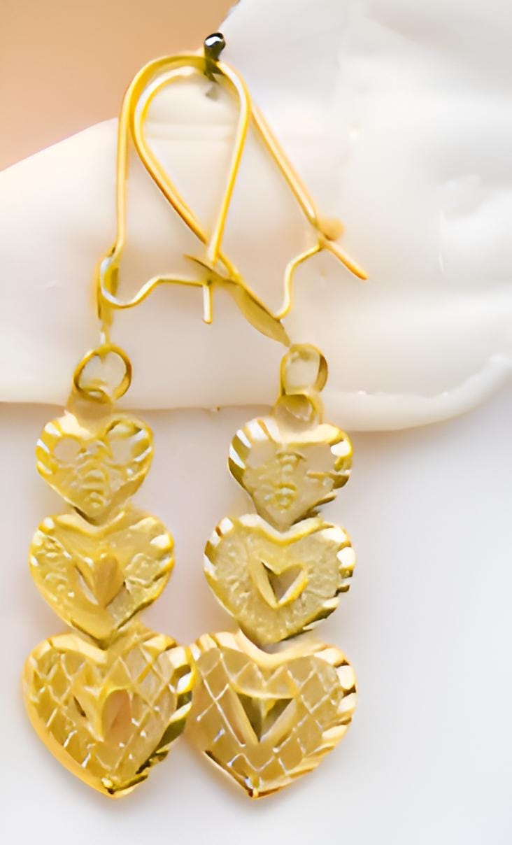 Gold-Plated Arabic Jewelry Set – Heart  Sun Motif – Statement Necklace, Bracelet, Ring & Earrings