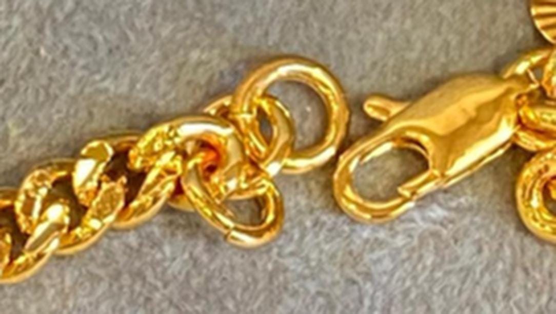 Gold Plated Heart Charm Bracelet: Chunky Chain Statement Jewelry