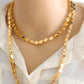 Gold-Plated Elegant Long Chain (حلبي) Necklace – 1 Meter – Luxurious Oval Links for Women