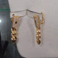 Luxury Gold Plated Monaco Cuban Chain Jewelry Set Statement Gift