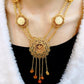 Luxury Gold Plated Ottoman Coin Statement Necklace