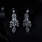 Luxury Silver Plated Geometric Hexagon Jewelry Set • Crystal Honeycomb • 4Pcs