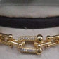 Gold Plated Paperclip Chain Jewelry Set Luxury