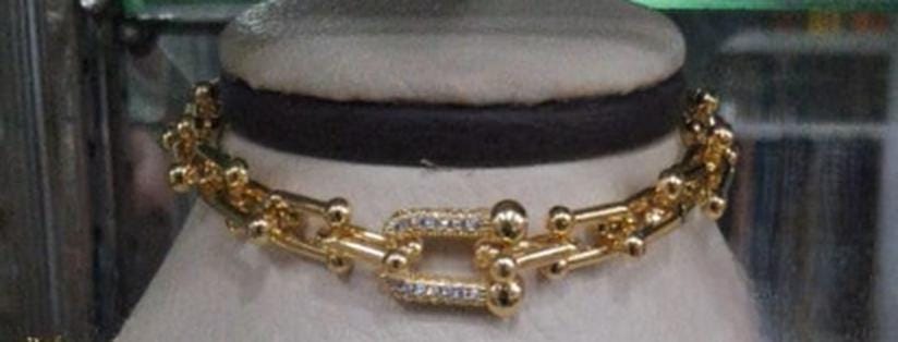 Gold Plated Paperclip Chain Jewelry Set Luxury